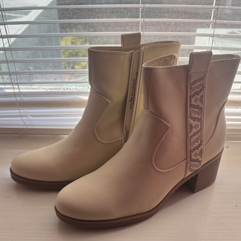Cream Ankle Boots